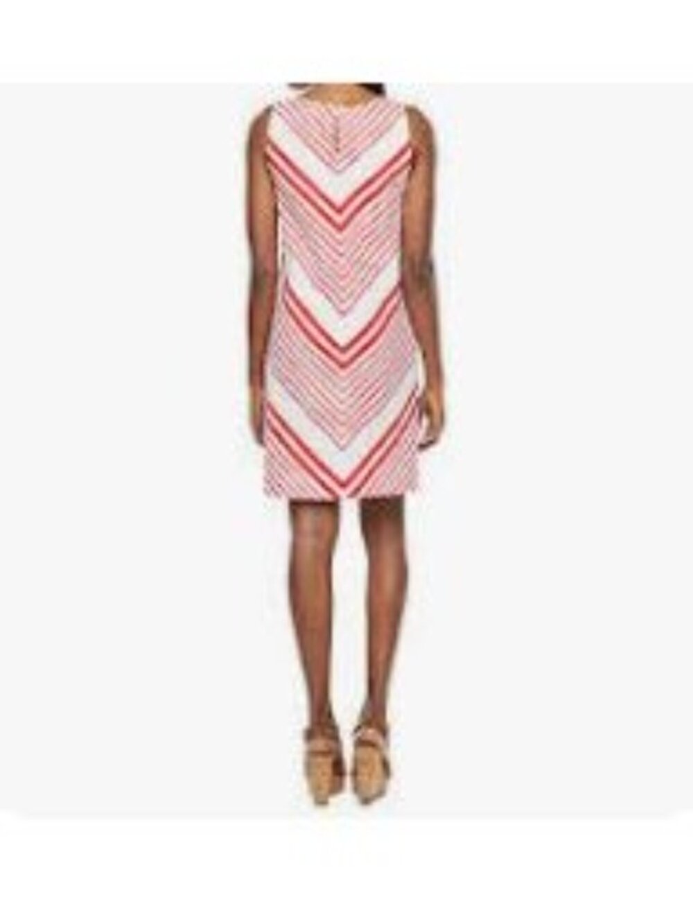 Liz Claiborne Linen Blend Shift Dress Small Red White New‎ WOT Short Summer